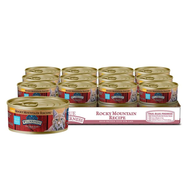 Blue Buffalo Wilderness Rocky Mountain Recipe Flaked Red Meat Feast Adult Grain-Free Canned Cat Food 3 Blue Buffalo Wilderness Rocky Mountain Recipe Flaked Red Meat Feast Adult Grain-Free Canned Cat Food