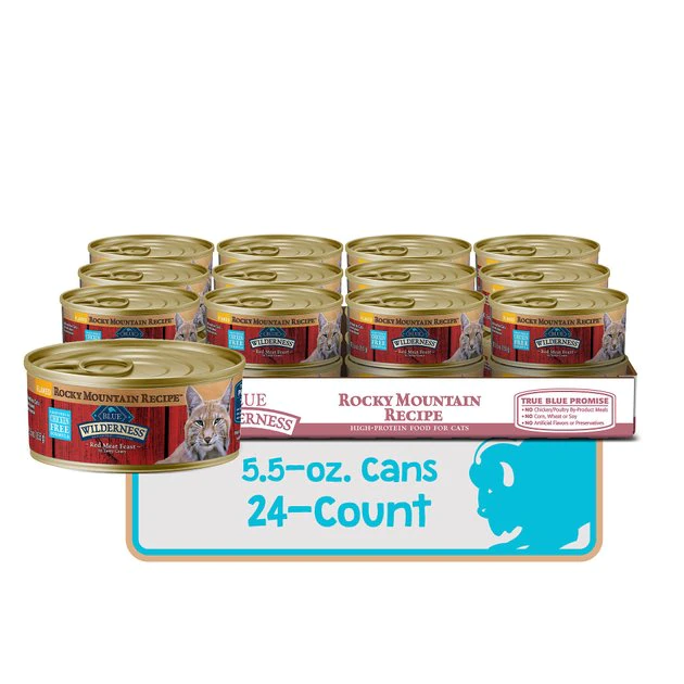 Blue Buffalo Wilderness Rocky Mountain Recipe Flaked Red Meat Feast Adult Grain-Free Canned Cat Food 4 Blue Buffalo Wilderness Rocky Mountain Recipe Flaked Red Meat Feast Adult Grain-Free Canned Cat Food - Image 2